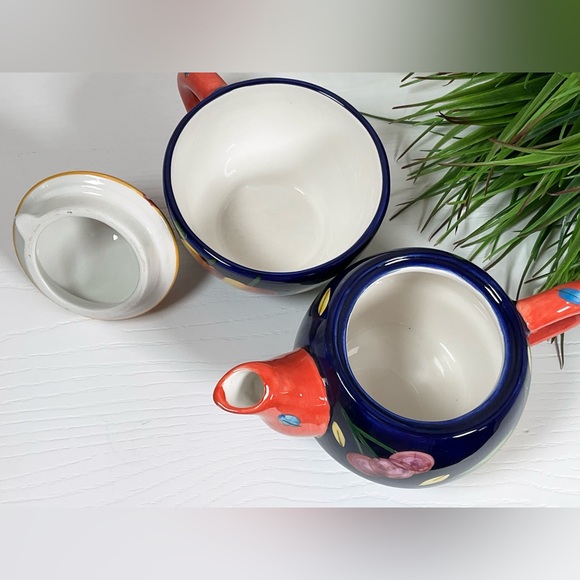 Bella Casa by Ganz Hand-Painted Fruit Ceramic Teapot Set - Picture 6 of 9